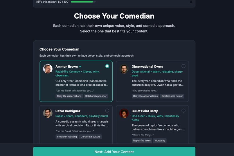 RiffRoll - AI Stand Up Comedy – screenshot 4
