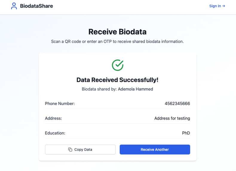 BioDataShare – screenshot 8