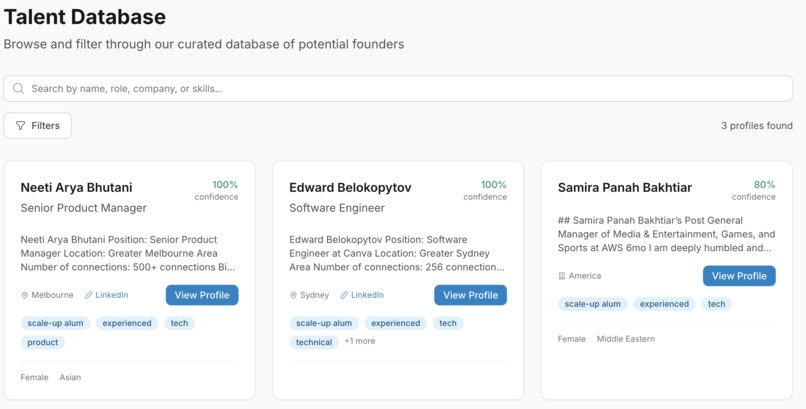 AussieHunter - Discover Australia's Hidden Founder Talent – screenshot 3