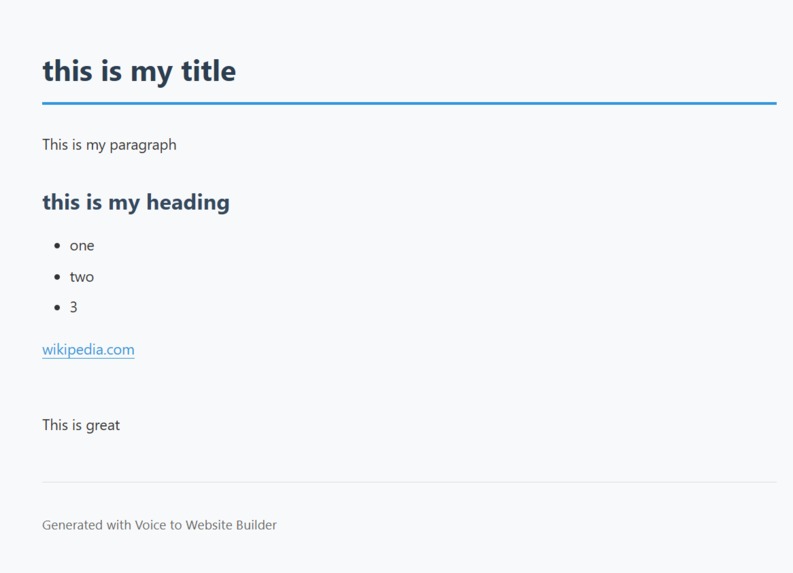 Voice to Website Platform – screenshot 3
