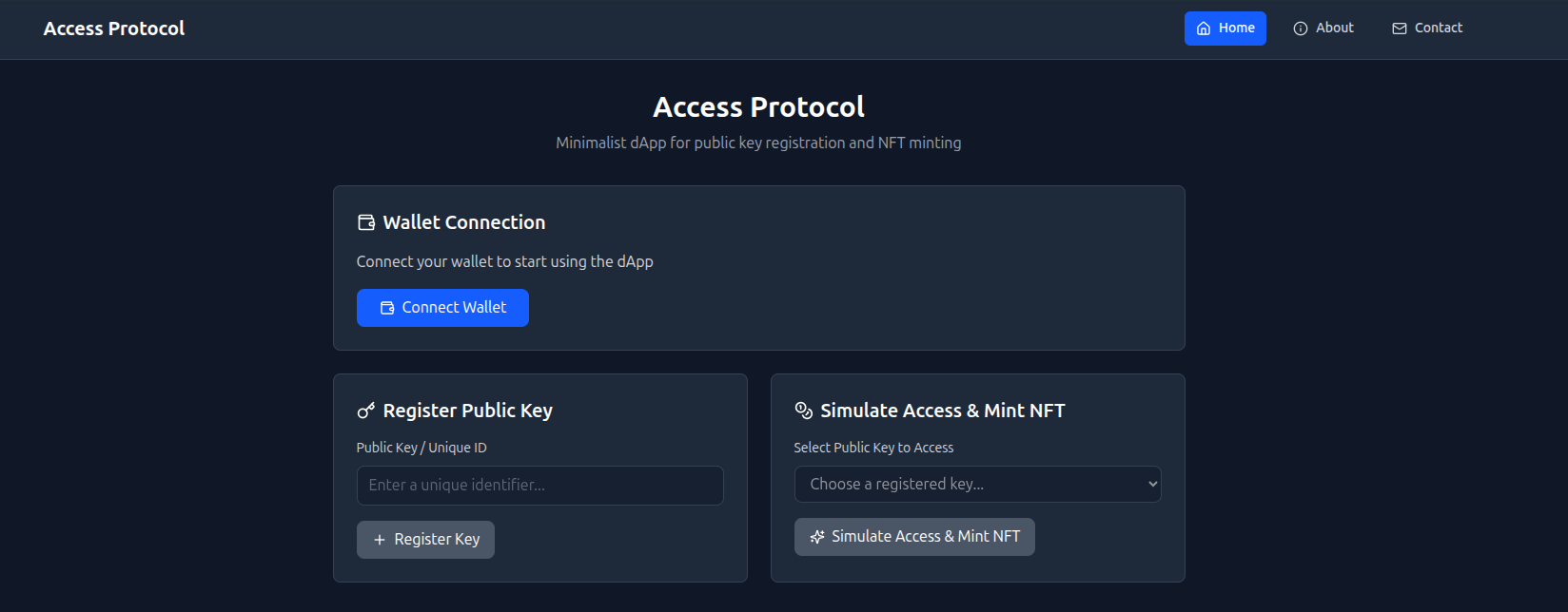 Access Protocol The Immutable Public Key Registry Devpost