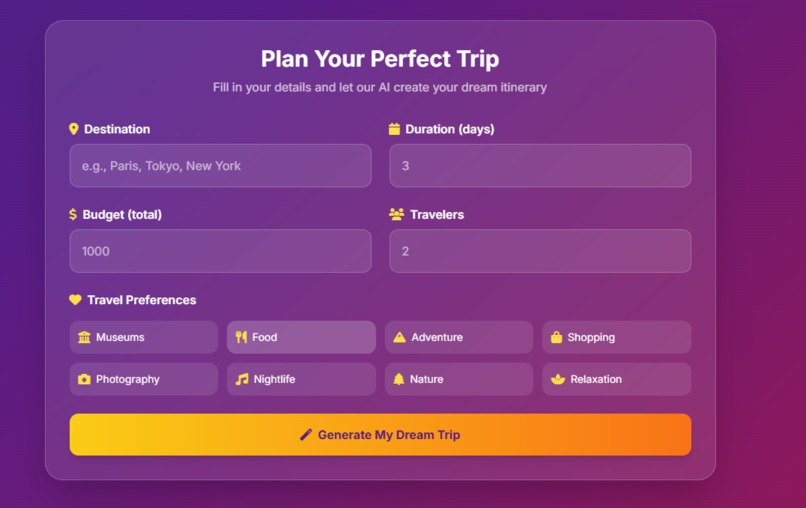 TripGenie – screenshot 2