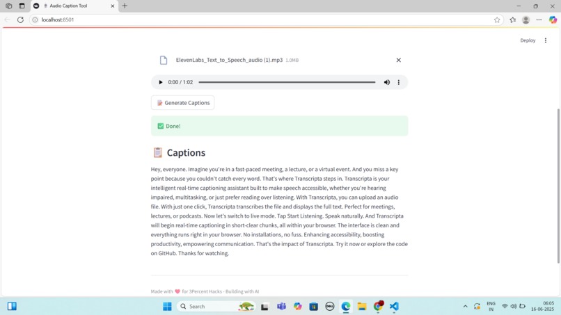 Transcripta – screenshot 1