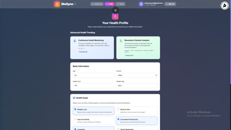 BioSync  – screenshot 2