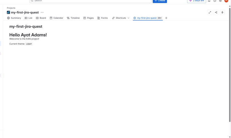 my-first-jira-quest – screenshot 1