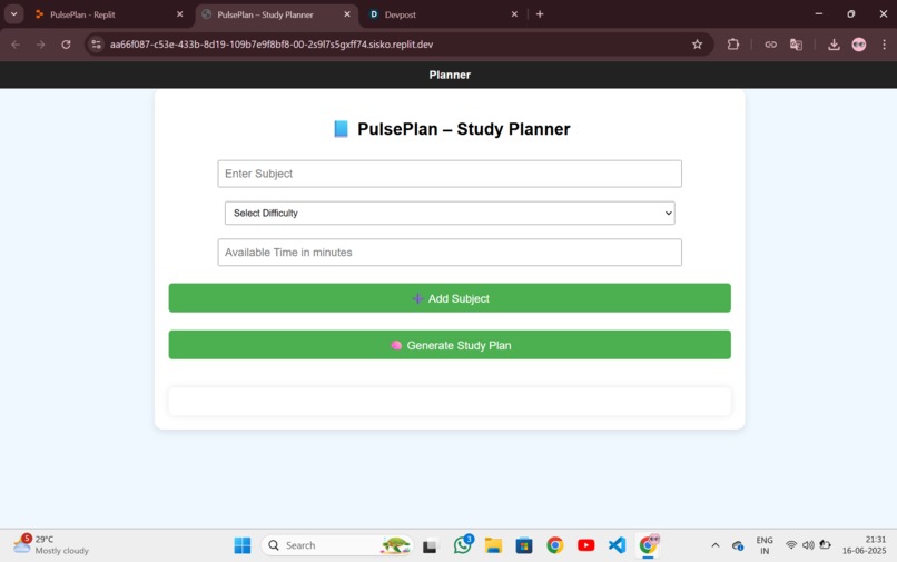 Pulseplan  – screenshot 2