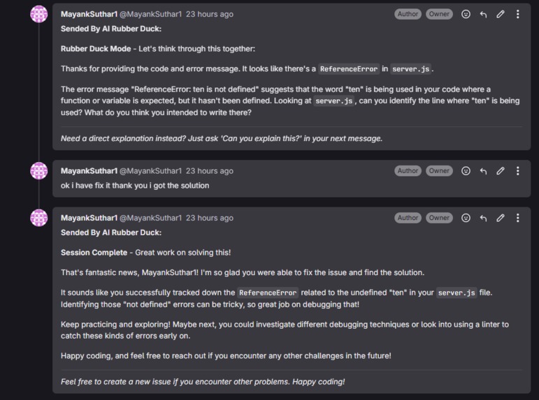 AI Rubber Duck For Gitlab's Issues – screenshot 1