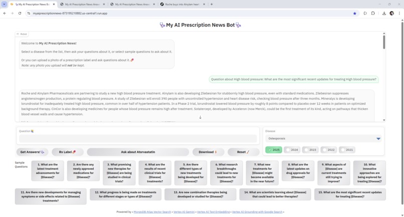 My AI Prescription News Bot – screenshot 1