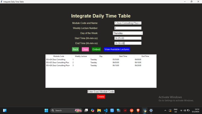 Facial recognition-based student attendance software – screenshot 1