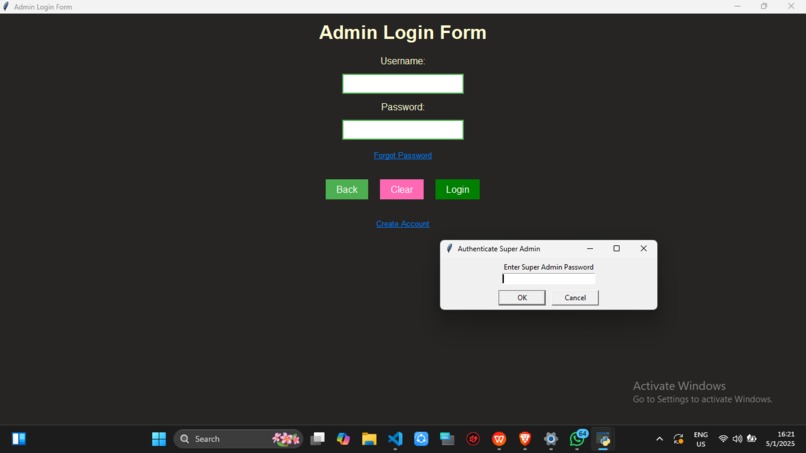 Facial recognition-based student attendance software – screenshot 3