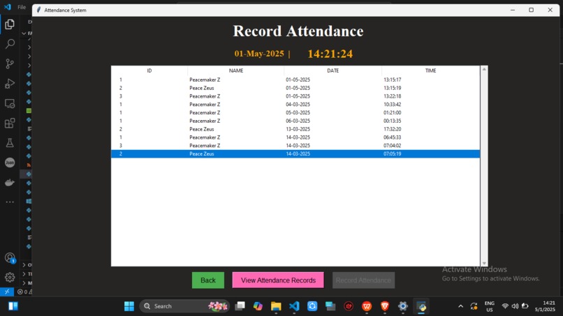 Facial recognition-based student attendance software – screenshot 10