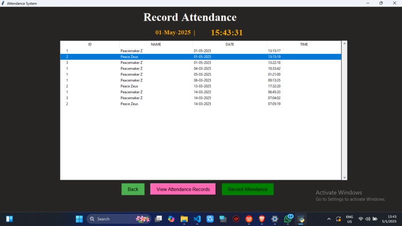 Facial recognition-based student attendance software – screenshot 16