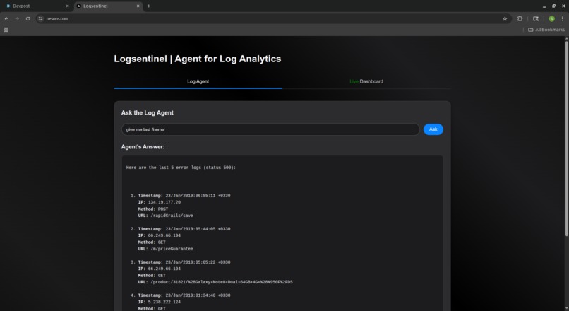 LogSentinel – screenshot 1