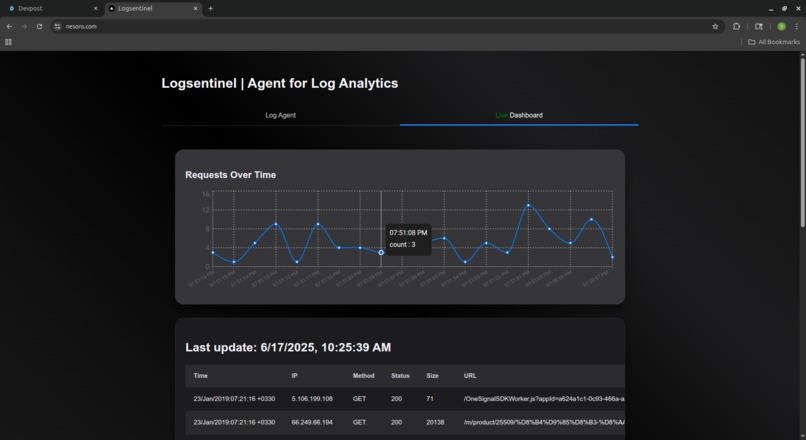 LogSentinel – screenshot 2
