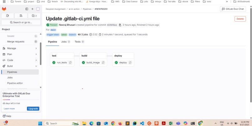 Faster CICD with Dialogflow chatbot – screenshot 3