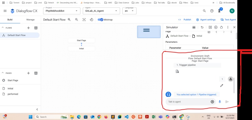 Faster CICD with Dialogflow chatbot – screenshot 6