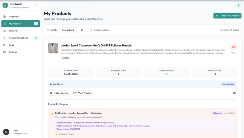EcoTrack – screenshot 1