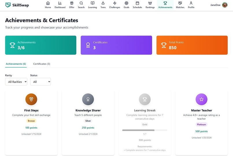SkillSwap – screenshot 2