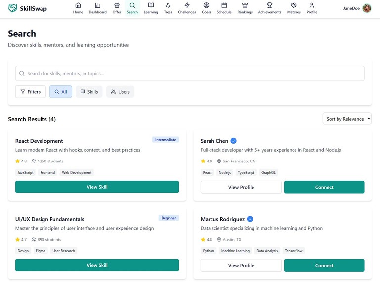 SkillSwap – screenshot 3