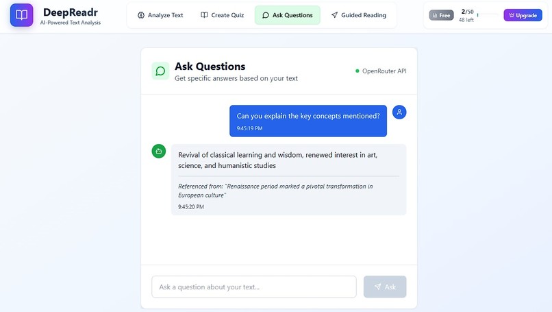 DeepReadr – screenshot 2