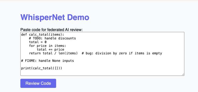 WhisperNet – screenshot 1