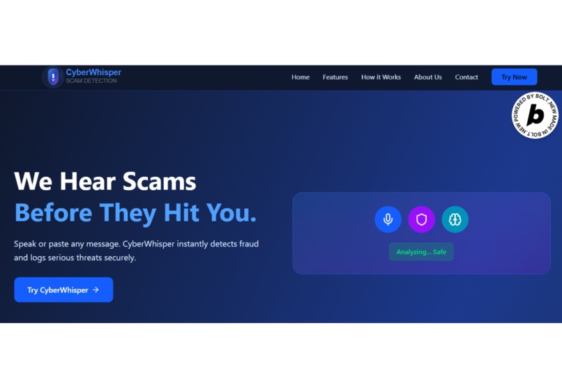 CyberWhisper – Real-Time Scam and Threat Analyzer – screenshot 1