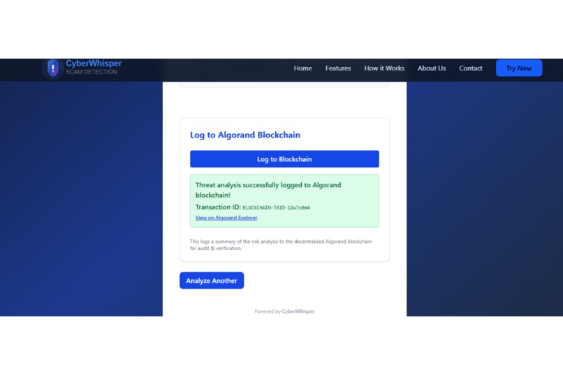 CyberWhisper – Real-Time Scam and Threat Analyzer – screenshot 5