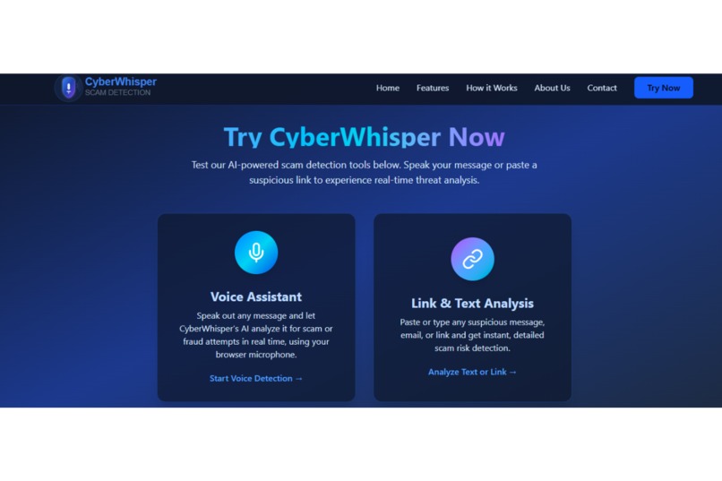 CyberWhisper – Real-Time Scam and Threat Analyzer – screenshot 2