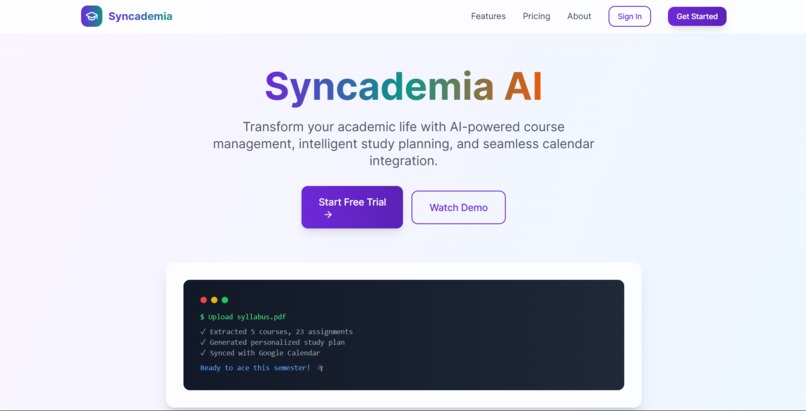 Syncademia Ai  – screenshot 1