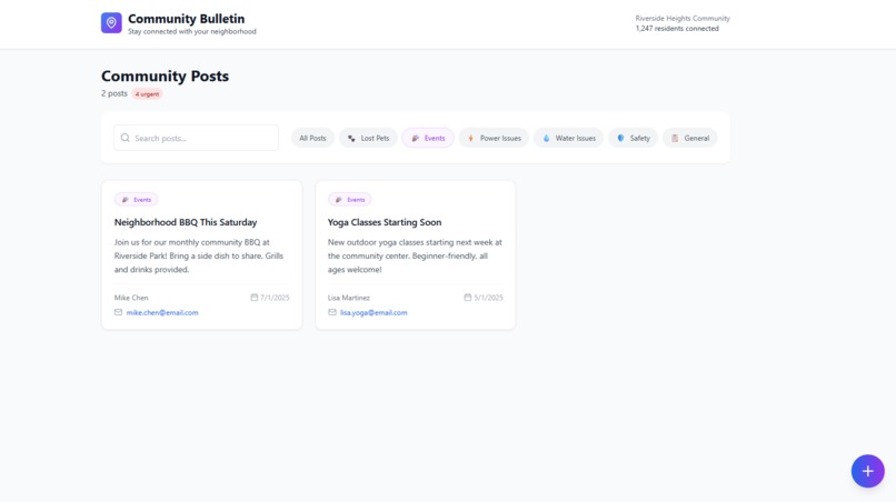Local Community Bulletin Board – screenshot 1