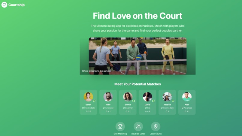 Pickleball Dating App – screenshot 1