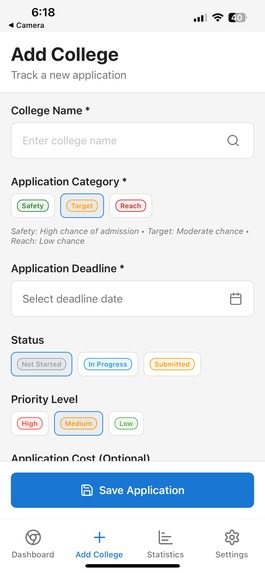 College Application Tracker – screenshot 1