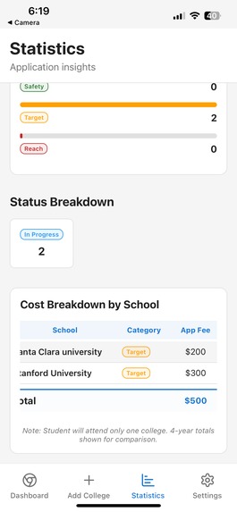 College Application Tracker – screenshot 3
