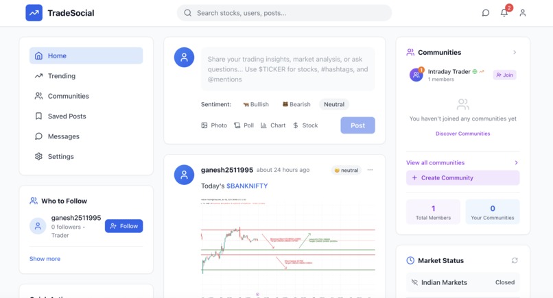 TheTradeSocial-Platform for Traders & Investors – screenshot 1