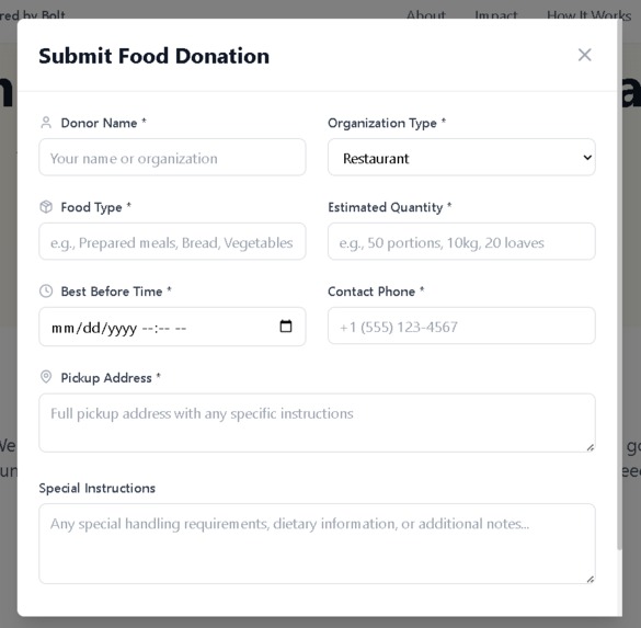 FoodBank Donation System – screenshot 2