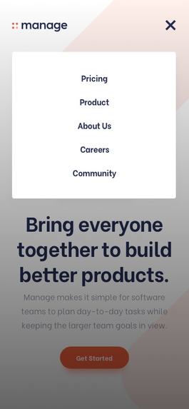 Manage-Landing-page – screenshot 1
