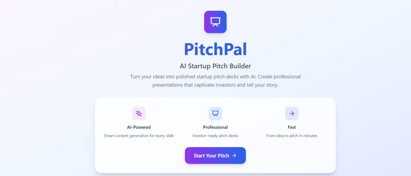 PitchPal AI Startup Pitch Builder – screenshot 1