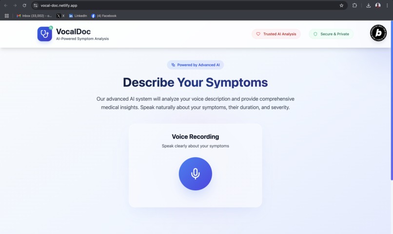 VocalDoc - AI Medical Assistant – screenshot 1
