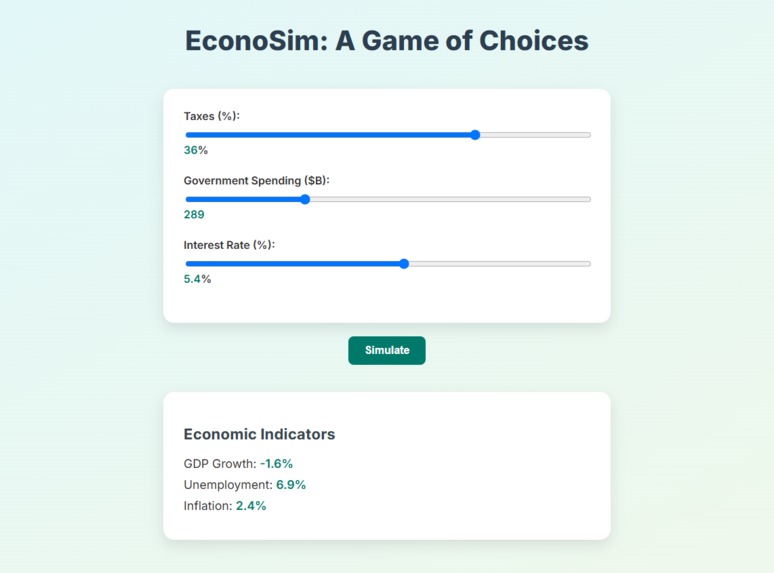 EconoSim: A Game of Choices – screenshot 1