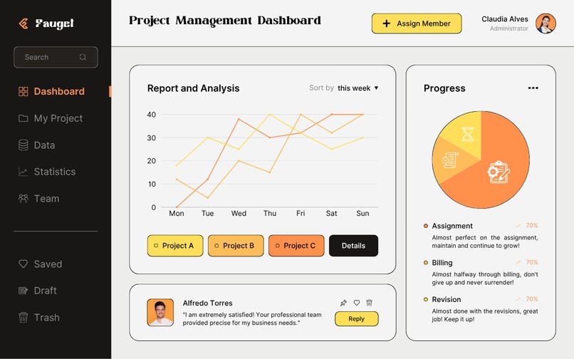 PROJECT MANAGEMENT DASHBOARD – screenshot 1