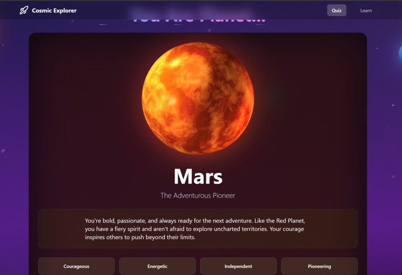 Cosmic Explorer- which planet are you? – screenshot 4