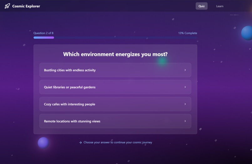 Cosmic Explorer- which planet are you? – screenshot 5