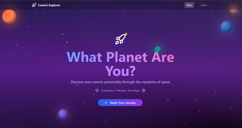Cosmic Explorer- which planet are you? – screenshot 6