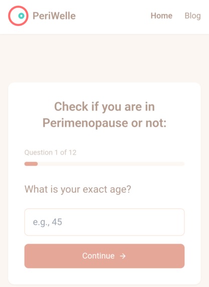 Perimenopause checker – screenshot 1