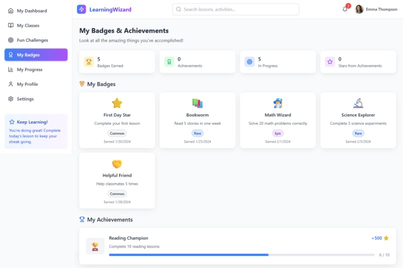 Learning Wizard – screenshot 1