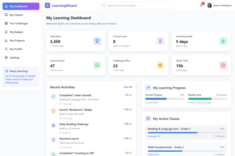 Learning Wizard – screenshot 2