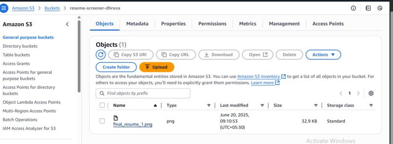 HR Resume Screener (AI + Serverless) – screenshot 1
