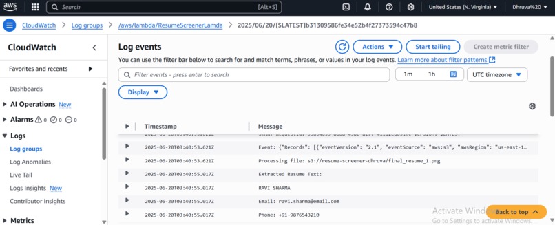 HR Resume Screener (AI + Serverless) – screenshot 3