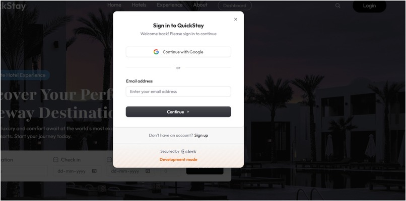 Quick-Stay Hotel Management System – screenshot 4