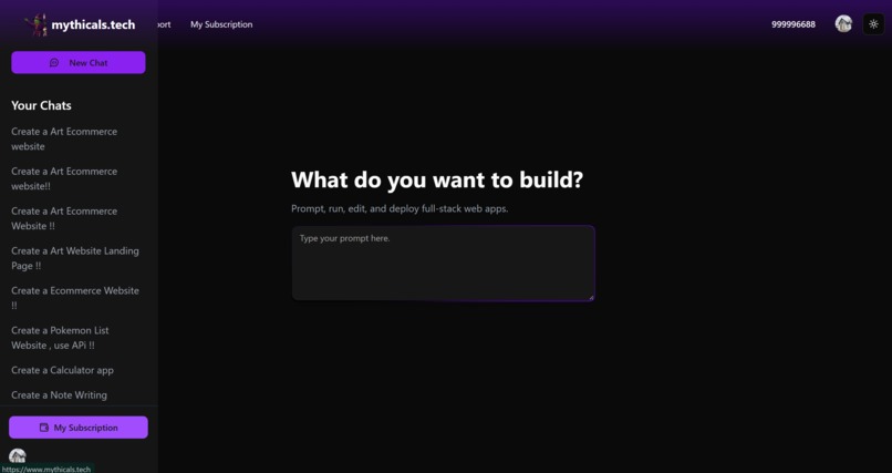 Mythicals.tech – screenshot 1